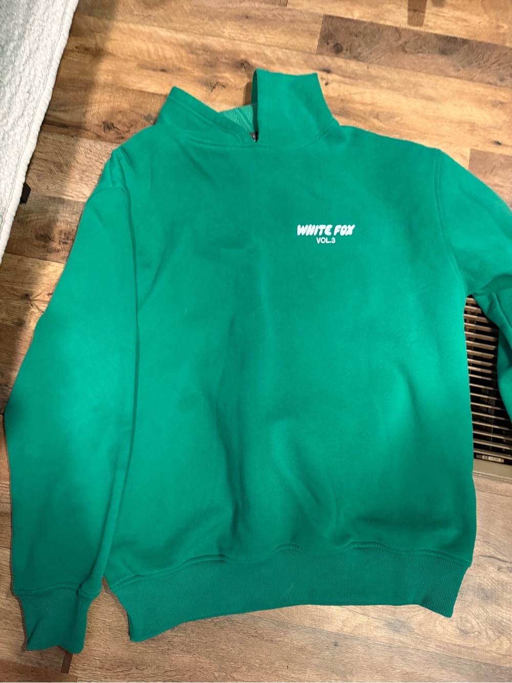 White Fox Boutique Green Half-Zip Logo Sweatshirt View 2